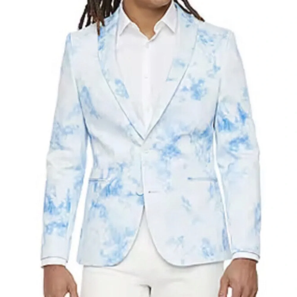 JF J. Ferrar tie dye cloud slim suit sports jacket